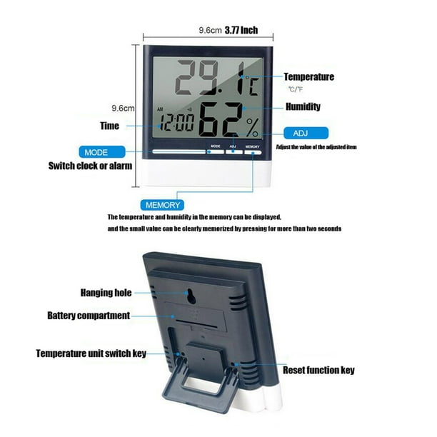 Hygromètre à Thermomètre Bluetooth 5.0, Contrôle App sans Fil Mètre de  Moniteur d'Humidité Température Précis, Alertes Funtion pour