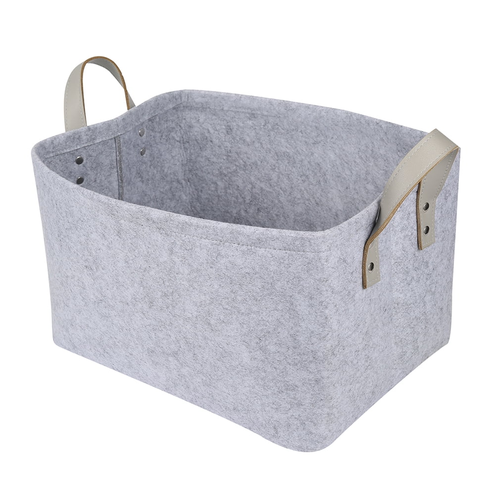 Willstar Household Felt Storage Basket Foldable with Handle Clothes Basket Home Debris Storage