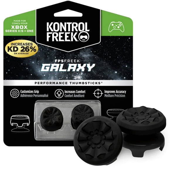 KontrolFreek FPS Freek Galaxy Black para Xbox One y Xbox Series X Controller | 2 palancas de rendimiento | 1 de gran altura 1 de media altura | Negro (Edición limitada)