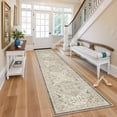thumbnail image 3 of Roxstand 2'x12' Washable Runner Rug for Hallway Entrance Bedroom Entryway, Vintage Non Slip Stain Resistant Kitchen Rugs, Ivory, 3 of 10