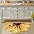 thumbnail image 4 of FRABE Floral Bath Mat, Sunflower Bathroom Rug, Non-Slip, Absorbent, Soft Plush Fluffy Yellow Bath Mat,Bedroom,and Living Room, 20" x 36", 4 of 10