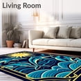 thumbnail image 2 of ODIKA 8'x10' Machine Washable Non-Slip Area Rug, Marine Wildlife Stitch Canvas Yuletide Handiwork Assembly High Traffic Rug, Black, 744383, 2 of 7