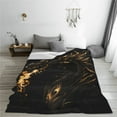 thumbnail image 5 of Pofeuu Black And Gold Fire Dragon Print Ultra-Soft Micro Fleece Blanket,for Bed Or Sofa,All Season Throw Blankets Flannel Blanket-80"x60", 5 of 7