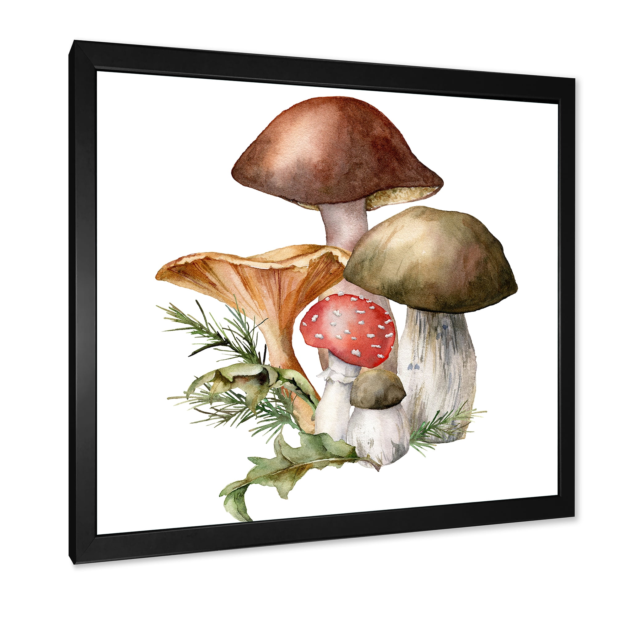 Designart 'Autumn Composition With Mushrooms' Traditional Framed Art Print
