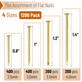 thumbnail image 2 of Mr. Pen- Nail Assortment Kit, 1200 Pcs, 4 Sizes, Gold, Small Nails for Hanging Pictures, 2 of 8