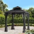 thumbnail image 1 of Hometrends  8 ft. x 8 ft. Hardtop Gazebo With Netting, 1 of 7