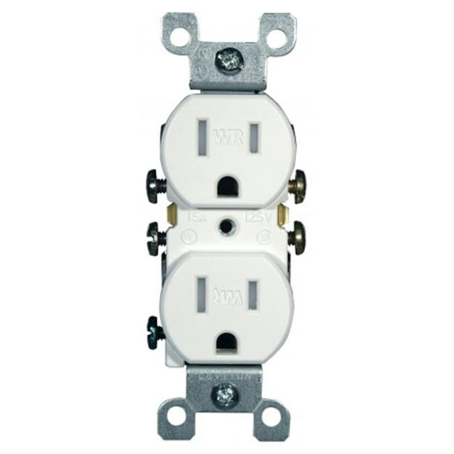 Réceptacle Duplex Résistant au Temps Blanc de 15 Ampères
