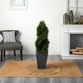 thumbnail image 4 of Nearly Natural 4' Cypress Double Spiral Topiary Artificial Tree in Slate Planter UV Resistant, Green, 4 of 5