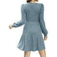 thumbnail image 2 of QINCAO Womens Long Sleeve Sweater Dresses Square Neck Babydoll Fall Dress With Pockets S-2XL, 2 of 7