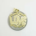 thumbnail image 4 of New 10k yellow Gold women love Pendant charm gift fine jewelry diamond cut 1.7g, 4 of 12