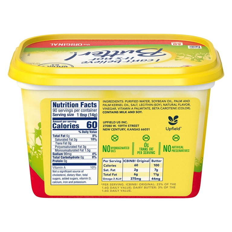 I Can't Believe It's Not Butter Original Spread , 45 oz Tub (Refrigerated)  