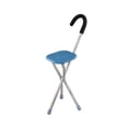thumbnail image 2 of Asiento de bastón plegable con capacidad de 260 kg, antideslizante, 3 patas, silla con muletas portátil plegable Cuadrado Azul, 2 of 8