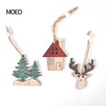 thumbnail image 2 of Paquete de 6 colgantes huecos de madera para Navidad, adornos para árboles de Navidad, decoración para fiestas colgantes WD.WDQZL Hogar, 2 of 5