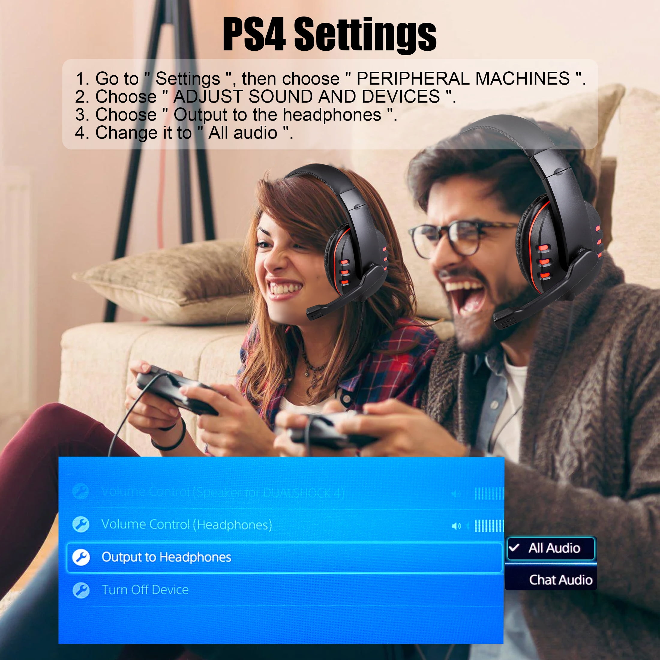 Ps4 Chat Ps4 Audio Output Headset And Tv Headset Mic Ps4 Change