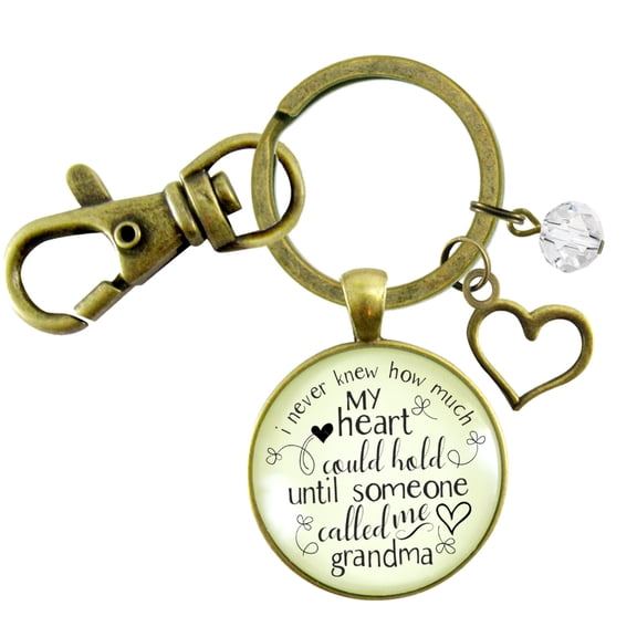 New Grandma Bronze Metal Keychain I Never Knew First Time Grandmother Adult Female Jewelry Gift