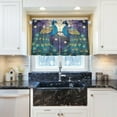 thumbnail image 5 of Coolnut Beautiful Peacock Half Window Tier Curtains 36 Inch Blackout Thermal Insulating Kitchen Linen Tier Curtains for Kitchen, Bathroom, Cafe Home Decor, 5 of 7
