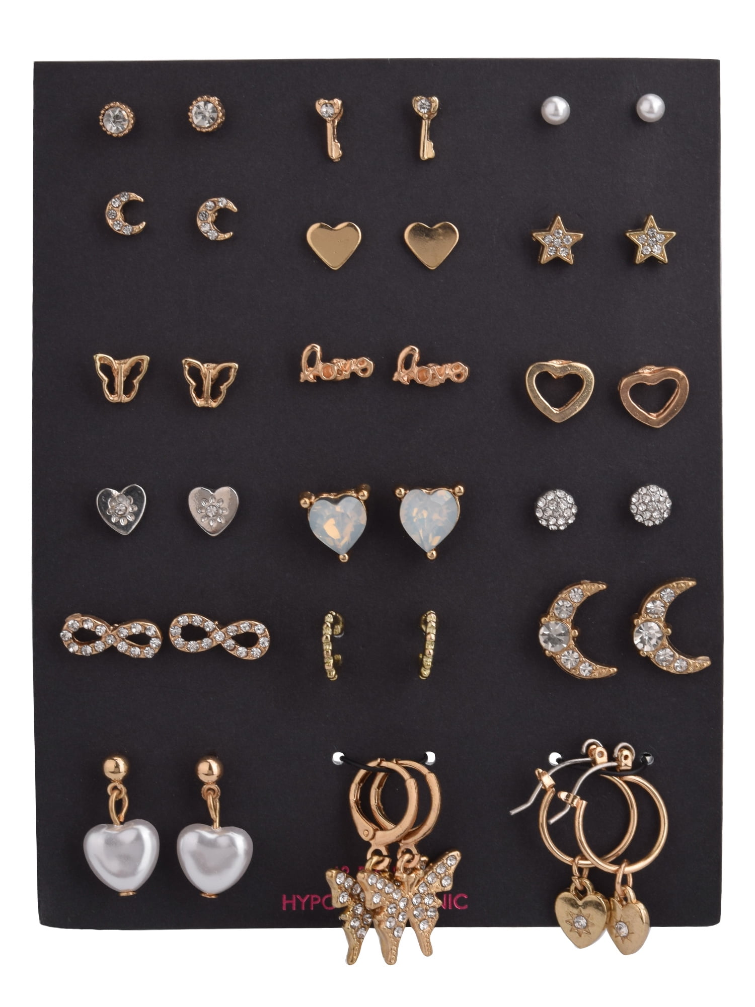 No Boundaries Women s Gold Tone 18 Heart Moon and Stars Multi