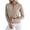Khaki, variant on CHICME Pearl Beaded Cardigan Sweaters for Women Pointelle Knit Crew Neck Long Sleeve Button Front Lightweight Fall Sweater Khaki-L