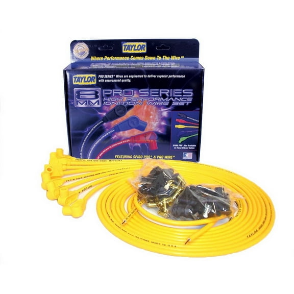 Taylor Wire / Vertex 73451 TAY73451 8MM SPIRO-PRO UNIV 8 CYL 90 YELLOW