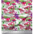 thumbnail image 1 of Soimoi Pink Rayon Fabric Brush Stroke,Star & Heart Decor Fabric Printed Yard 42 Inch Wide, 1 of 1