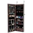 thumbnail image 1 of Holaki Lockable Jewelry Cabinet With Full-Length Mirror, No Internal Mirror With Jewelry Storage, Brown, 1 of 11