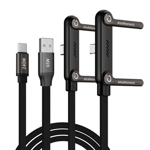 Cable de carga AltaMoment 4,9 pies 65W USB-A a Tipo C y USB-C