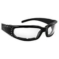 thumbnail image 6 of MF CHILL PADDED WOMENS MOTORCYCLE RIDING GLASSES RHINESTONE FRAMES CLEAR LENS, 6 of 9