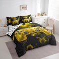 thumbnail image 2 of Erosebridal Vintage Gamepad Bedding Sets Twin Size, Yellow Comforter Sets with Sheets, Honeycomb Geometry Decor, Reversible 7pcs, 2 of 5
