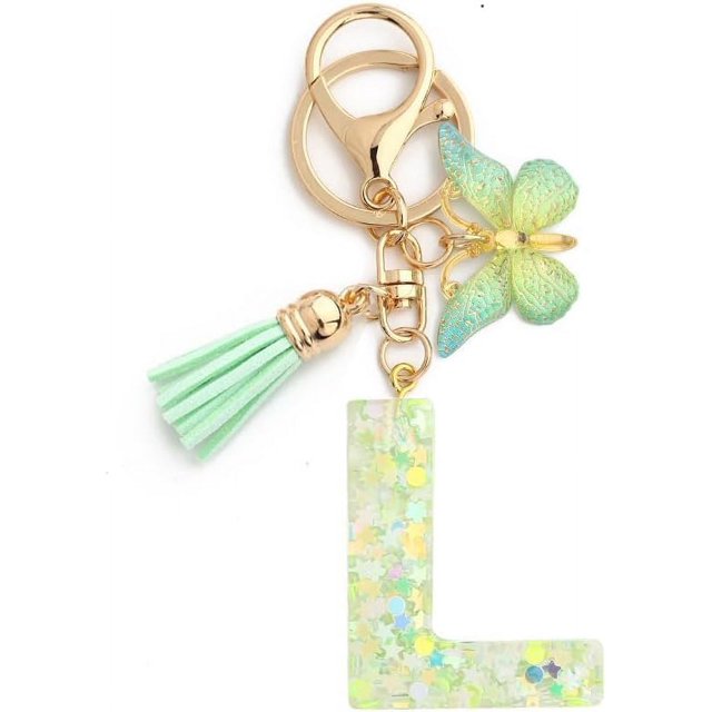 Letter Keychain,26 Letters A-Z Decorative Letter Keychain,Name Keychain for Women Girls Men Teenager Gift