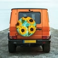 thumbnail image 4 of Haiem Spare Tire Cover , Wheel Cover with Sunflowers With Green Leaves printed, Camper Spare Tire Cover Fit for Jeep Wrangler Rv SUV Truck Travel Trailer-17 inch, 4 of 9