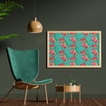 thumbnail image 2 of Watermelon Wall Art with Frame, Ornamental Image of Fruit Slices and Abstract Festive Shapes, Printed Fabric Poster for Bathroom Living Room, 35" x 23", Dark Seafoam and Multicolor, by Ambesonne, 2 of 2
