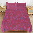 thumbnail image 6 of 3 Pcs Soft Bedding Set, Includes 1 Duvet Cover with Zipper And 2 Pillow Shams,Paisley Print Radish Red Paisley Colors King(102"×90"), 6 of 8
