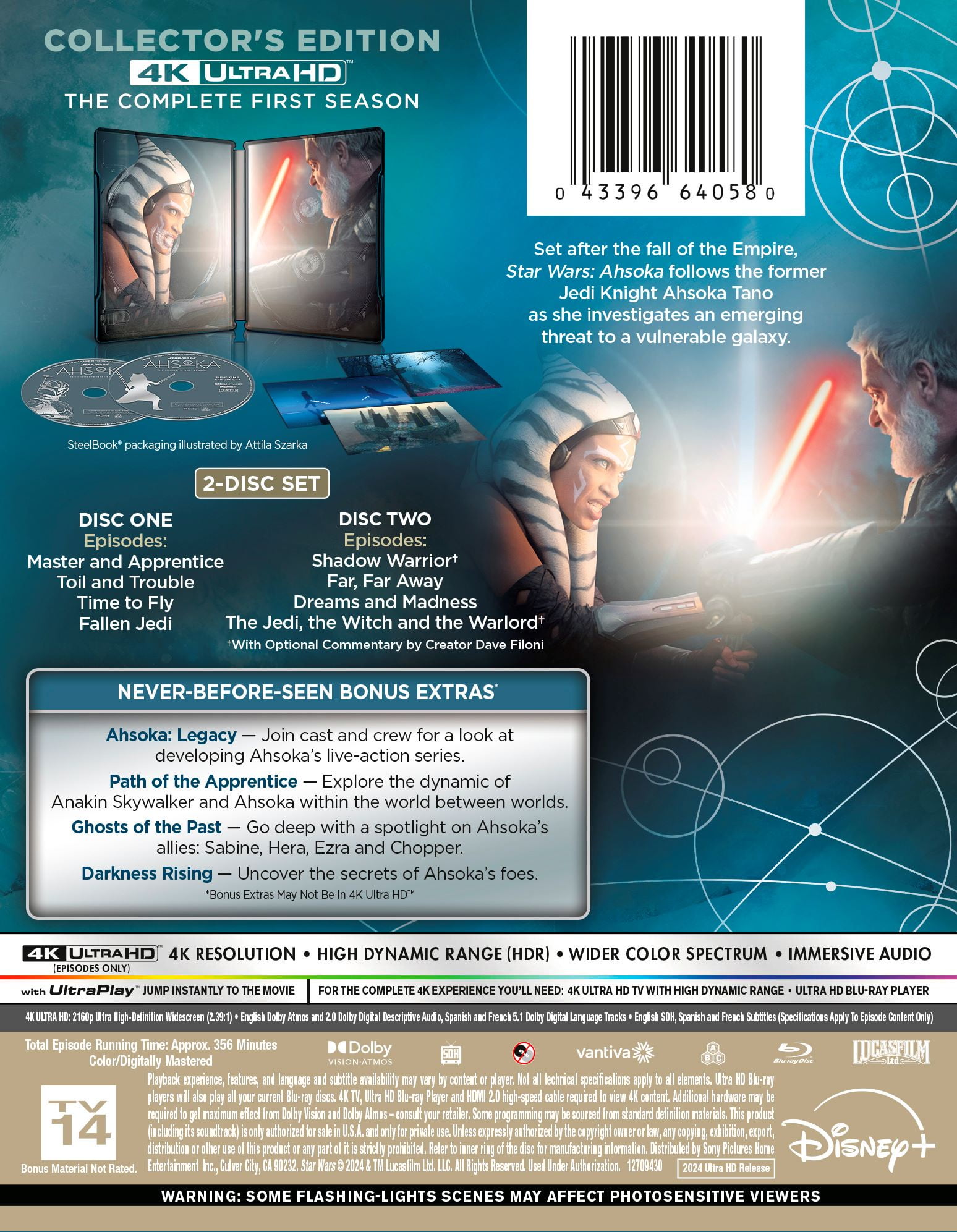 Star Wars: Ahsoka Season 1 Collector's Edition (Steelbook) (4K Ultra HD) Disney Action/Adventure