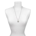 thumbnail image 3 of Delight Jewelry Silvertone Pebble Border Initial - M Silvertone Dream Big Pendant Necklace, 25", 3 of 4