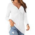 thumbnail image 3 of SHITINN Womens Casual Tops Long Sleeve V Neck Tee Shirt Solid Loose Side Split Blouse Tunic Womens Tops Short Sleeve Summer Tops for Women Women Tops Casual, 3 of 5
