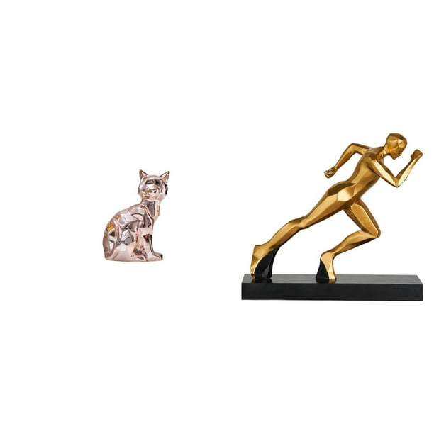 Figura de escritorio,Estatua de gato en estante,escritorio,oficina,decoración del hogar,Estatua del corredor,Estatua de corredor,escultura de arte abstracto,figura,Figura de personaje