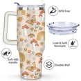 thumbnail image 3 of 40oz Cute Colorful Botanical Mushroom Stainless Steel Flip Straw Tumbler Spill Proof Travel Cup Double Wall Vacuum Insulated Coffee Mug with Top Handle, 3 of 6