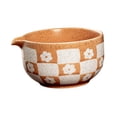 thumbnail image 1 of Tazón de matcha con boquilla, ideal como regalo para el hogar o la oficina. Perfecto para amigos o familiares. Chawan, té tradicional. Beige Naranja, 1 of 9
