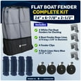 thumbnail image 2 of Five Oceans Contour Flat Boat Fender, Boat Fenders, Boat Bumpers for Docking, 4-Pack - 24-Inch, White, with 3/8-Inch x 5-Foot Fender Line and Convenient Storage Bag, Waterproof PVC Fabric - FO4681, 2 of 8