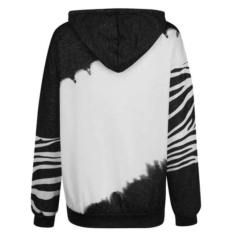 HAPIMO Rollbacks Sweatshirt for Women Long Sleeve Hooded Pullover Tops  Leopard Splicing Graphic Print Sweatshirt Color Block Casual Pocket  Drawstring