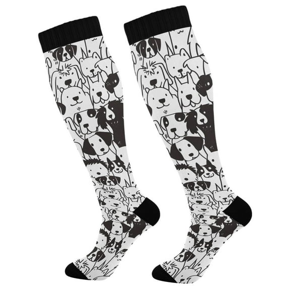 joogoo Doodle Dogs Long Socks Women Men Knee High Sock