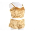 thumbnail image 2 of AMERTEER Ensemble de Pyjama 2 Pcs pour Femmes en Velours Col en V Chemise de Nuit Shorts Or S, 2 of 5
