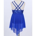 thumbnail image 3 of Yartina Girls Modern Lyrical Dance Costumes Dress Sequins Criss-Cross Back Ballet Royal Blue 16, 3 of 6