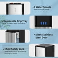 thumbnail image 5 of SOOPYK UV Self Cleaning Bottom Loading Water Cooler Dispenser for 5 Gallon Bottles 3 Temperatures, Child Safety Lock, LED Display with Empty Bottle Alert, Stainless Steel, 5 of 11