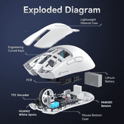 ATTACK SHARK X11 Wireless Gaming Mouse with Charging Dock, PixArt PAW3311 Gaming Sensor, BT/2.4G Wireless/Wired