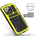 thumbnail image 2 of SaniMore for iPhone 14 Pro Max 6.7" 2022 Tri-layer Case with Wireless Charging Tempered Glass Screen Protector Hidden Bracket Drop Resistant Heavy Duty Protective Case For iPhone 14 Pro Max, Yellow, 2 of 8