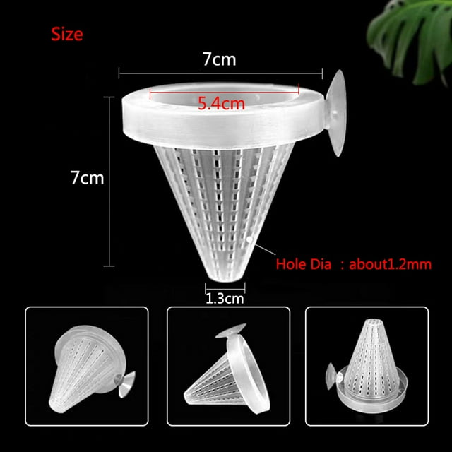 5 Pcs Distributeur Automatique en Plastique avec Ventouse pour Aquarium vers Rouges, Facile à Utiliser