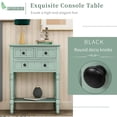 thumbnail image 4 of Narrow Console Table, Slim Sofa Table with Three Storage Drawers and Bottom Shelf for Living Room, Easy Assembly (Retro Blue), 4 of 9