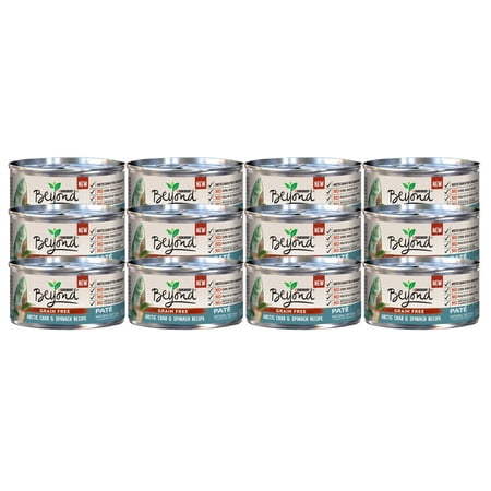 (12 pack) (12 Pack) Purina Beyond Pate Grain Free Arctic Char & Spinach Recipe Adult Wet Cat Food, 3 oz