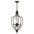 thumbnail image 5 of 4171-07-Livex Lighting-Home Basics - 4 Light Foyer in Farmhouse Style - 13 Inches wide by 26 Inches high-Bronze Finish    -Traditional Installation, 5 of 7